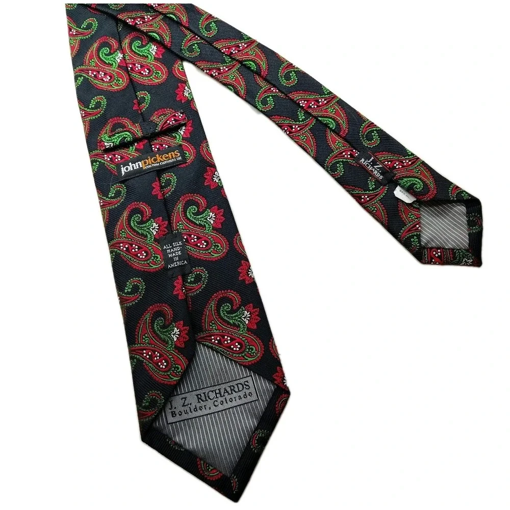 J Z Richards Tie Paisley Pattern Gallery Collection Multicolor All Silk 59 x 3⅝